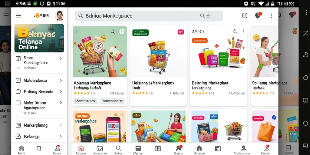Tampilan antarmuka aplikasi Marketplace API66 yang menarik dan praktis.