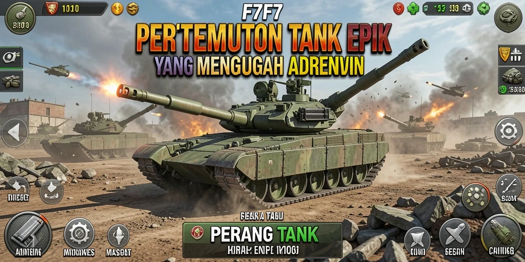 Antarmuka pengguna F7F7 yang menarik dan intuitif untuk game Perang Tank.