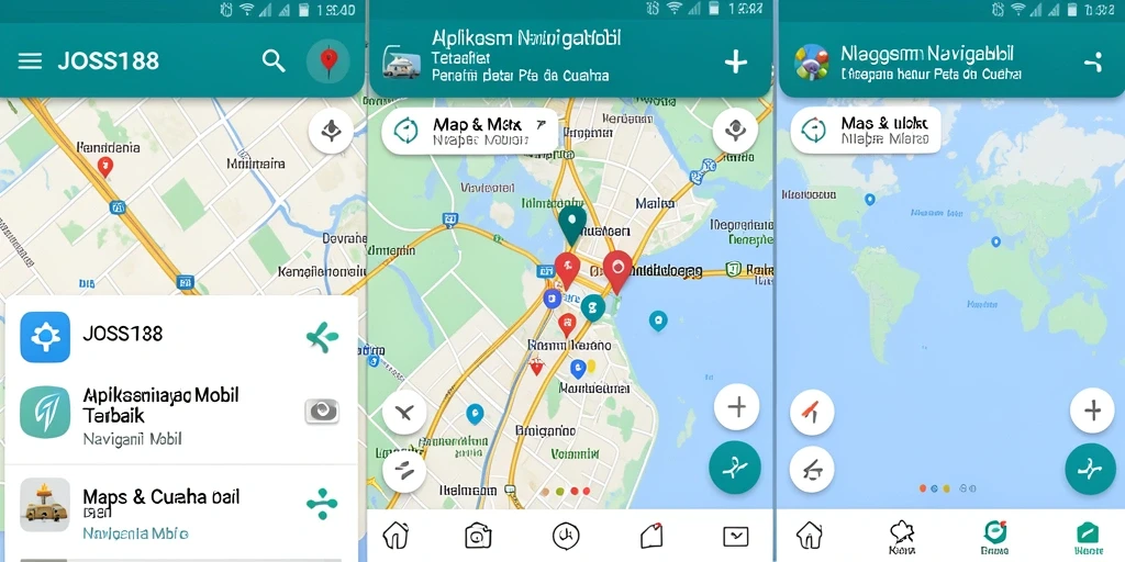 Antarmuka JOSS188 menampilkan peta navigasi yang interaktif dan jelas.