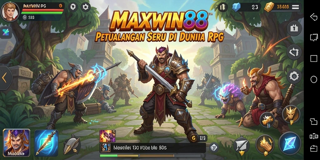 Tampilan antarmuka RPG yang menarik dan fungsional.