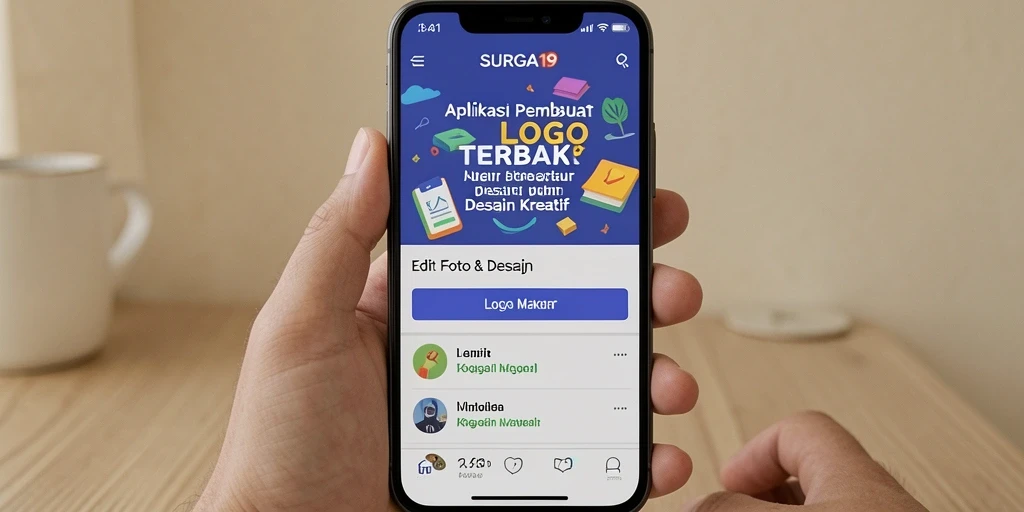 Tampilan antarmuka SURGA19 yang intuitif untuk Logo Maker.