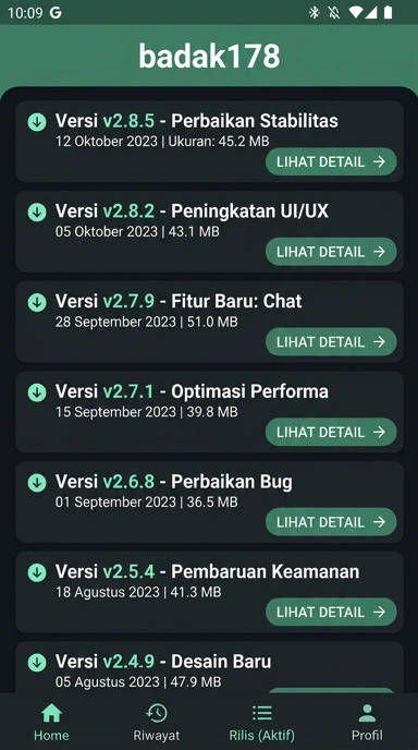 Riwayat Versi Aplikasi badak178 untuk Pengguna Android